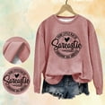 thumbnail image 5 of QASIEATN Trendy Fall Women's Hoodless Pullover English Printed Your Little of Sarcastic Sunshine Has Arrived Round Neck Simple Retro Sweatshirt, 5 of 7