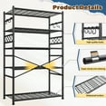 thumbnail image 3 of REIBII 5-Tier Shelving Unit Metal Storage Shelves With Side Rails & Hooks ,36"W x 12"D x 72"H, 3 of 7