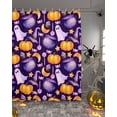 thumbnail image 2 of Halloween Pumpkin Ghost Candy Shower Curtain for Bathroom, Witch Hat Potion Purple Orange Waterproof Shower Curtains Washable Quick Dry with Hooks Bathtub Curtains 72x72 IN, 2 of 6