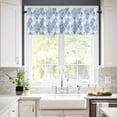 thumbnail image 2 of nqOlkjepod Blue Geometric Farmhouse Short Window Curtain Valances, Simplistic Modern Abstract Hexagon Art Rod Pocket Kitchen Valances for Living Room Bedroom Bathroom Cafe, 1 Panel - 54" x 18", 2 of 8