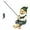 Ziggy the Fishing Gnome, variant on Ziggy with Fishing Pole Garden Gnome Indoor/Outdoor Shelf Sitter Statue, 9 Inch Tall, Cast Stone Resin, Full Color Finish