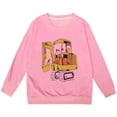 thumbnail image 1 of PMVFHDE Liquidation Automne Sweat-Shirt Col Rond Mode Enfants Personnalité Décontractée Imprimé Col Rond Sans Capuche Manches Longues Sweat-Shirt Rose,140, 1 of 1