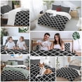thumbnail image 5 of 3 Piece Modern Black Geometric Duvet Cover Set California King,Microfiber Comforter/Quilt Cover with Corner Ties and 2 Pillowcases,Abstract Art Morocco Aesthetic Soft Bedding with Zipper Closure, 5 of 8