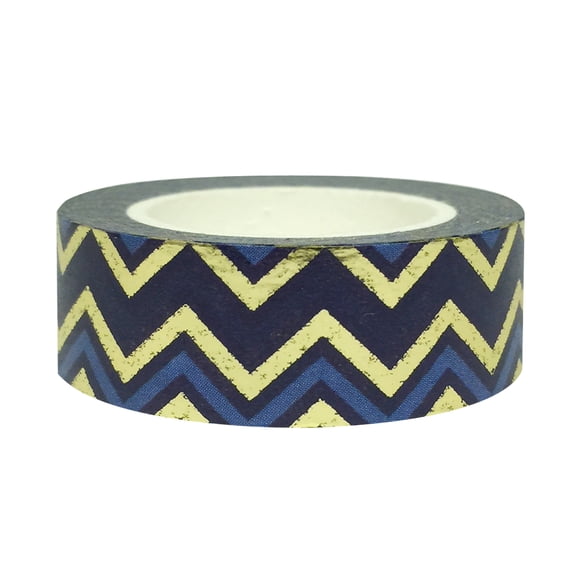 Wrapables® Colorful Washi Masking Tape, Midnight Passion Chevron