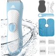 thumbnail image 1 of Cortapelos de bebé silenciosos para niños pequeños, cortapelos silenciosos para niños con autismo, kit de corte de pelo de hoja de cerámica recargable impermeable, 1 of 5