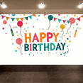 thumbnail image 2 of LUUFILx Happy Birthday Banner Backdrop Party Supplies Colorful Decorations Event Balloon Props Background Celebration Photography Decor Accents, 2 of 8