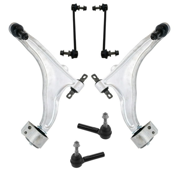 TRQ 6pc Suspension Kit Lower Control Arms w/ Ball Joints Sway Bar Links Tie Rods PSA64973