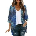 thumbnail image 2 of Xixinqiwan Womens Kimono Beach Cover Up for Summer Floral Printed Chiffon Cardigan Loose Casual Tops Capes, 2 of 5
