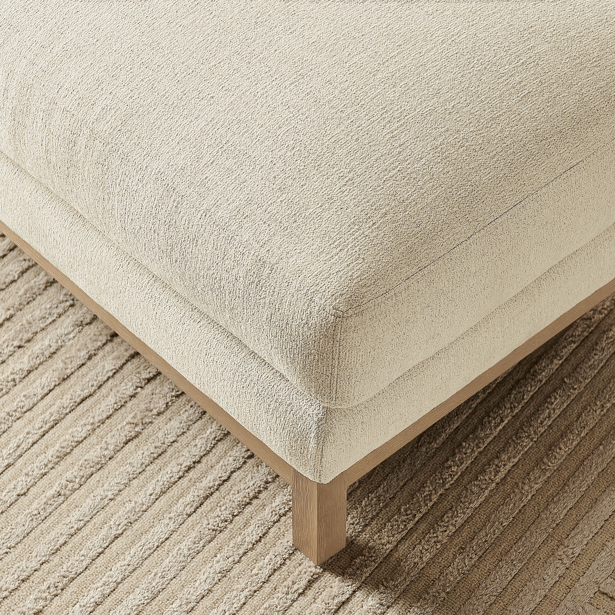 Modway Roscoe Fabric Ottoman in White