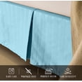 thumbnail image 4 of Elegant Comfort® Luxury 1500 Series Wrinkle Resistant Egyptian Weave Quality STRIPE Bed Skirt / Dust Ruffle - Pleated Tailored 14inch Drop, California King, Aqua, 4 of 5
