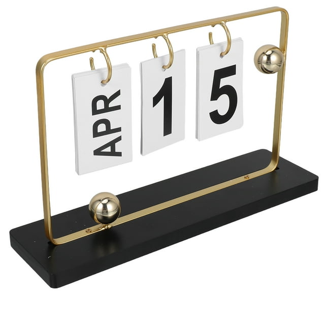 COMPUKAS 1 Set Standing Perpetual Calendar Daily Flip Function Minimalist Style For Office Use