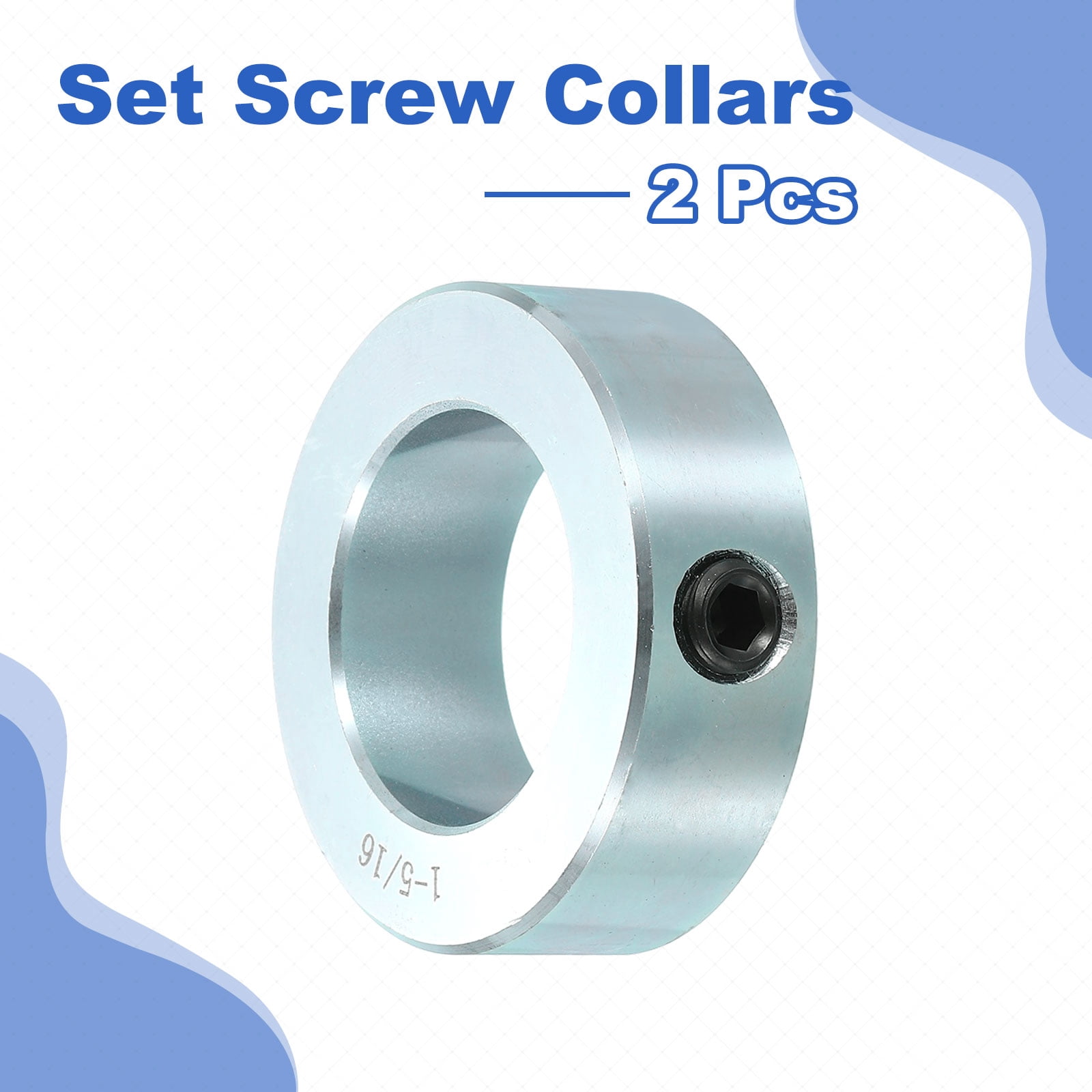 2pcs Set Screw Collars 1-5/16" Bore Carbon Steel Shaft Collars, 2-1/8" OD, 11/16" Width Lock Axle Collar Clamp