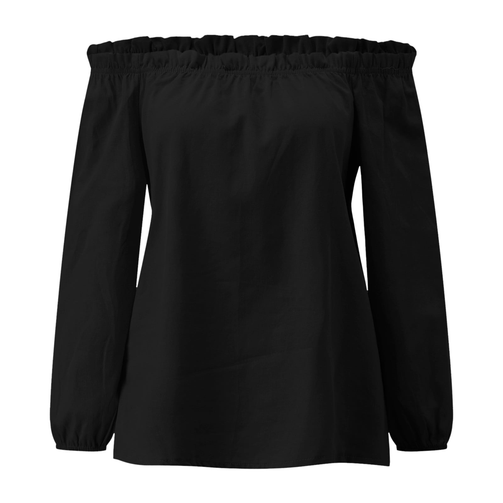 black loose off the shoulder top
