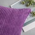 thumbnail image 3 of Phantoscope Corduroy Velvet Throw Pillow Covers 12x20 Set of 2, Soft Textured Decorative Cushion Cases for Sofa Couch Bed, Farmhouse Style, Purple (Pillow Covers Only), 3 of 9
