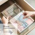 thumbnail image 4 of Under Desk Drawer Self Stick Hiding 15 Grids Tray Wall-mounted Drawer Organizer with Lids Underwear Socks Storage Drawer for School Student Home Office Kitchen, 4 of 7
