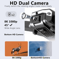 thumbnail image 4 of ABCPOW Drone with Camera for Adults Kids 1080P 8K HD Dual Camera Remote Control Drone RC Aircraft Quadcopter w/ 3 Batteries for Long Flight Mini Foldable Drone for Beginners Toys Gifts for Boys Girls, 4 of 12