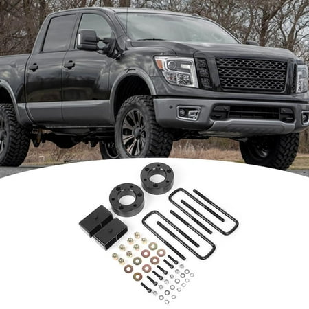 LHCER 3 in Front + 2 in Rear Leveling Lift Full Kit Black Fits for Nissan Titan 2WD 4WD 2004-2018, Rear Leveling Lift, Front Leveling Spacer