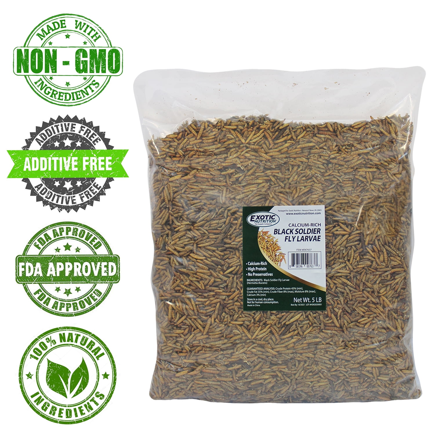 Exotic Nutrition Dried Black Soldier Fly Larvae 10 lb.