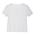 thumbnail image 4 of Frwgonr Girls Shirts Puff Short Sleeve Tops Kids Summer T Shirts Crewneck Fashion Tees Size 1T-9, White, 4 of 5