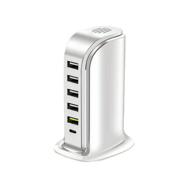 CUITING Multi-interface Charger Docking Station - Six USB Ports 40W Fast Charging Smart Charger with Overvoltage and Overcurrent Protection Suitable for Various Devices