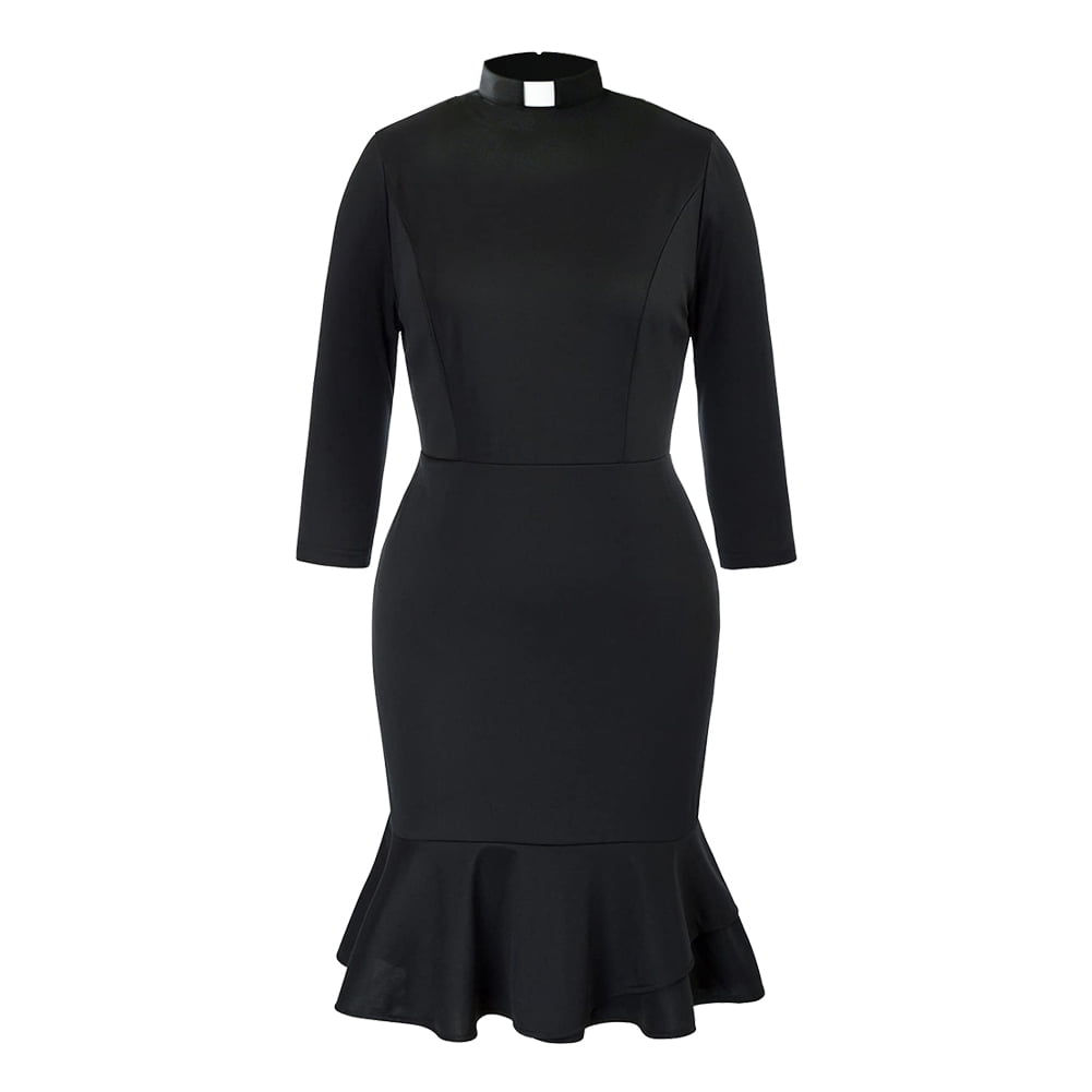 GRACEART Clergy Church Dress for Women 3/4 Sleeve Plus Size Elegant