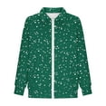 thumbnail image 6 of MKOSPLRT 5-15Y Full Zip Sweatshirt jacket for Kids Girls Boys Stand Collar Long Sleeve Floral Print Jacket Fall Clothes with Pocket, 6 of 7