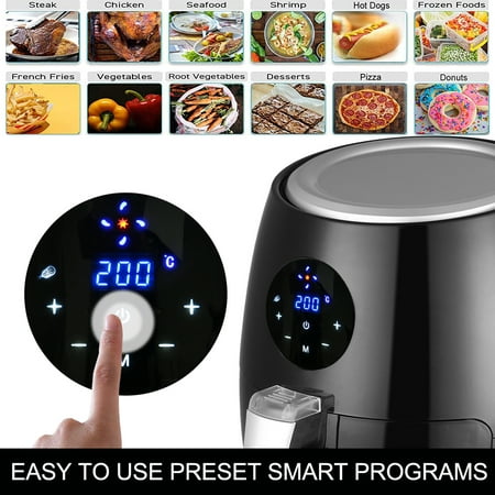 Air Fryer, w/LCD , Timer Temperature Control, Oil Free, Removable Basket, Home, Cooking, (Best Oil Less Fryer Reviews)