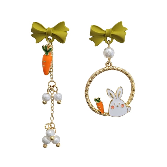Hearth & Gear Easter Bunny Earring Animal Jewelry Rabbit Lovers Bunny Rabbit Earrings Easter Birthday Friendship Pet Jewelry Dangle Earrings Valentine Earrings Bulk Ear Rings Heart Jewelry Clip on