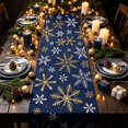 thumbnail image 6 of SLYNSHome Christmas Table Runner, Blue Green Ornament Print Table Flag, Winter Holiday Tablecloth for Dining Room Kitchen Home Party Decor, 6 of 6