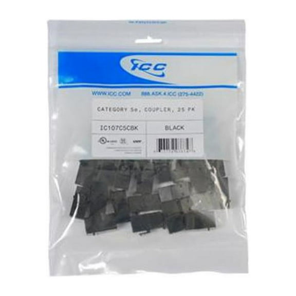 ICC IC107C5CBK Module Rj-45 & Rj-45 Coupler, Black