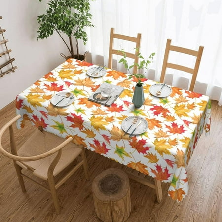 

Fall Maple Leaves Tablecloth Rectangular Thanksgiving Table Cloth Washable Table Cover for Party Picnic Dinner Decor 60 X 84