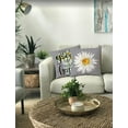 thumbnail image 2 of Throw Pillow Cover Farmhouse Daisy Floral - 18 x 18 Gray White Sunflower Pillow Cushion Cover - Set of 4 Square Spring Summer Cushion Case, Great for Sofa, Livingroom, Bedroom, Patio, Outdoor Decor, 2 of 6