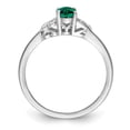 thumbnail image 2 of 925 Sterling Silver Polished Created Emerald Ring Size 9 - .37 cwt -  Jewelry Gift for Mom, 2 of 5