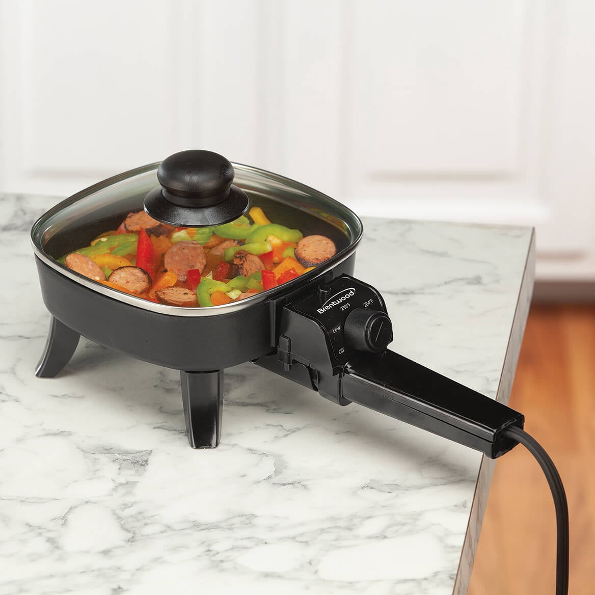 Brentwood SK-45 6-inch Non-Stick Electric Skillet with Glass Lid, Black