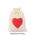 thumbnail image 2 of 5Pcs Gift Bag under $5! kkbbma Heart Canvas DRawsstring Gift Bag,Valentines Day Wedding Candy Packaging,Reusable Fabric Party Favor Bag,Small Souvenir Gift Pouch,Eco Friendly Gift Bag, 2 of 6
