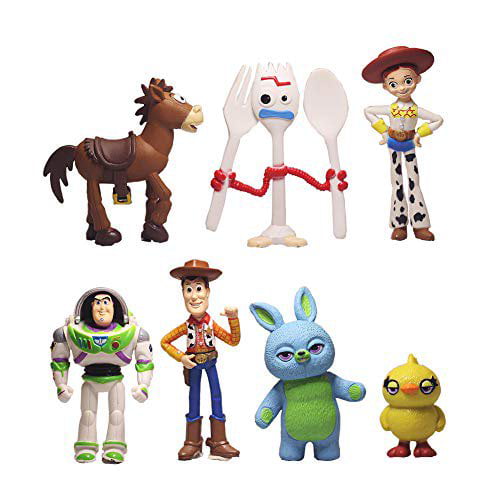 7Pcs Toy Story 4 Woody Lightyear Rex Alien Forky Buzz Bunny Figure PVC Kids Toy 