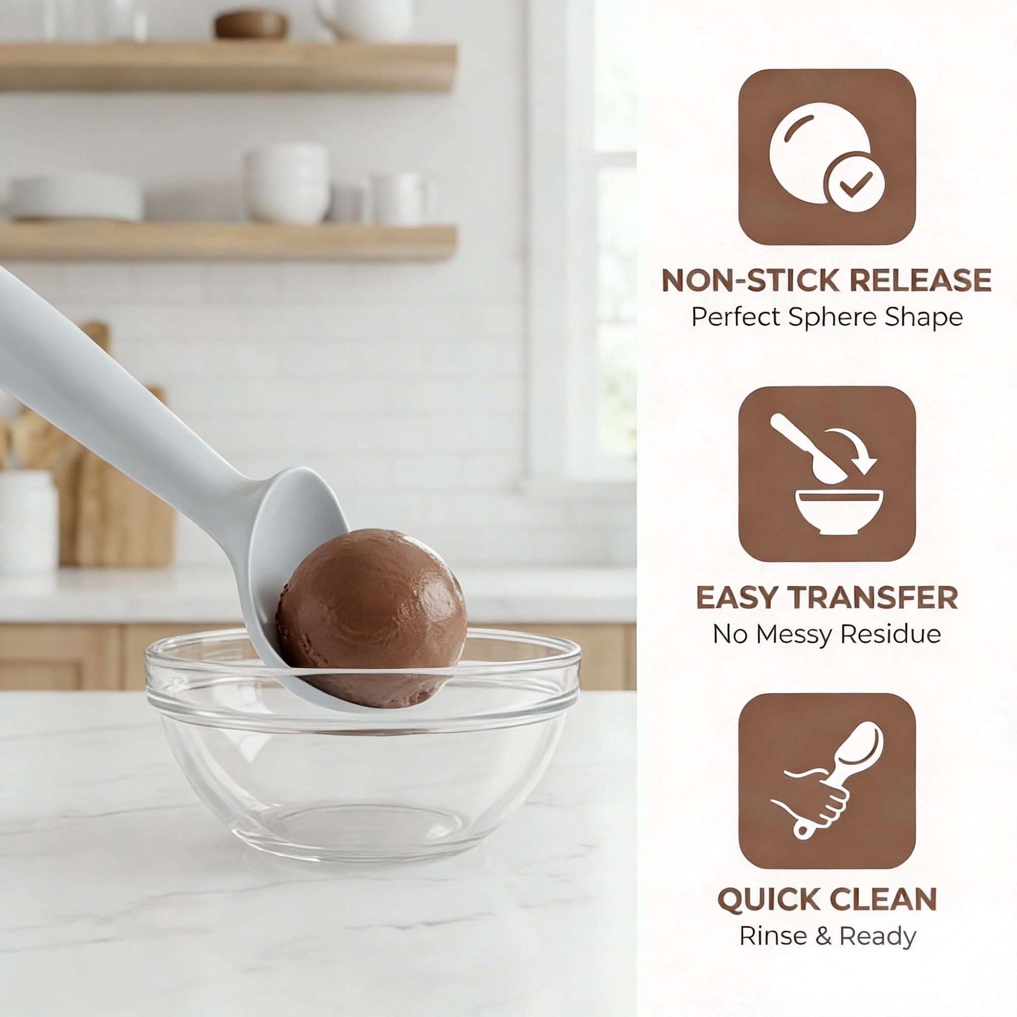 Unique Bargains Aluminum Alloy Hangable Ice Cream Scoop Grey-1Pcs 7.5*1.9inch
