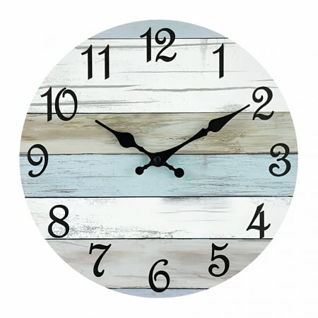 DESIGNICE 2026 New Wooden Wall Clock Rustic Farmhouse Decor Easy Installation Silent Non-Ticking Large Numerals Perfect for Kitchen Living Room Bathroom