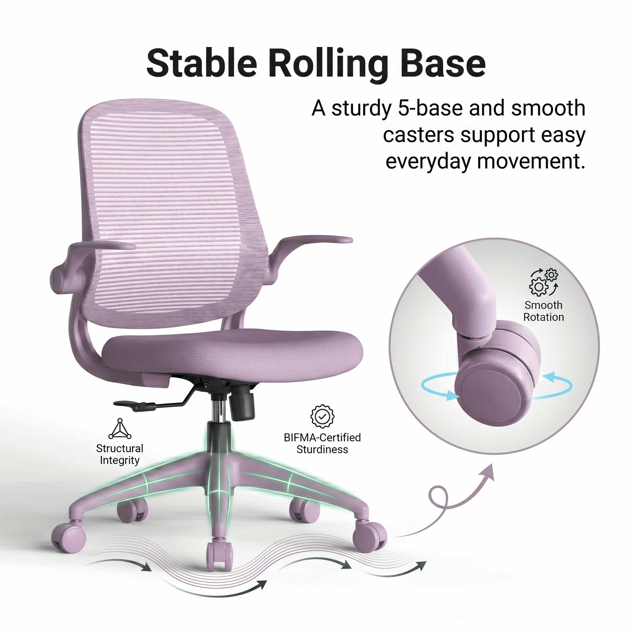 Homy Casa Armless Mesh Office Chair with Flip-Up Armrests, Ergonomic Swivel Desk Chair