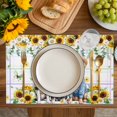thumbnail image 4 of Spring Dog Placemats Set of 4, Sunflower Daisy Botanical Watercolor Placemats for Dining Table, Place Mats for Kitchen Tabletop, Waterproof Wipeable Dining Table Mats Set, 4 of 9