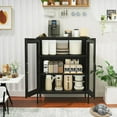 thumbnail image 5 of Metal Coffee Bar, Sideboard Buffet Cabinet, 40'' H Kitchen Storage with Adjustable Shelf, for Pantry, Kitchen, Bar, Dining Room, Entryway(Black, 40"), 5 of 6