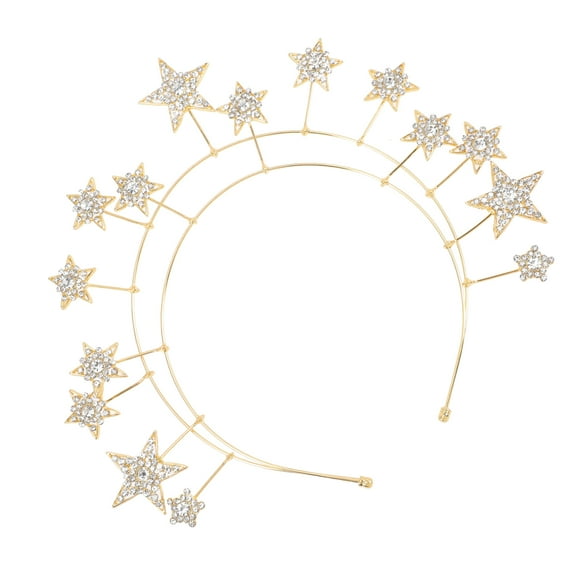 Sunshine Crown Girls Tiara Star Headband Bridal Headband Travel 22x19.5cm Golden