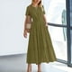 thumbnail image 2 of Vestido midi maxi informal de verano para mujer: vestido boho de playa con mangas cortas, cuello en V, cintura elástica y bolsillos - S-XXL, 2 of 5