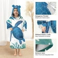 thumbnail image 4 of joogoo Wearable Blanket Hoodie Turtle Palm Leaves for Flannel Sherpa Pocket 3-14 YR S, 4 of 7