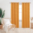 thumbnail image 3 of Deconovo Cortinas opacas con estampado de ondas doradas para dormitorio, con aislamiento térmico para sala de estar, oscurecedoras (llama naranja/onda, 107 x 114 cm, 2 paneles), 3 of 7