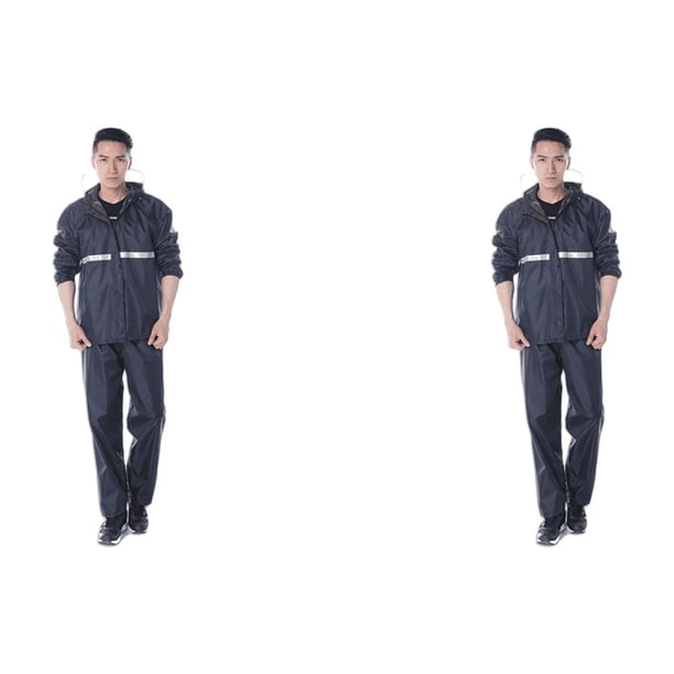 Chubasquero Y Pantalón Impermeable para Prevención Tormentas Dividido Motocicleta (L)