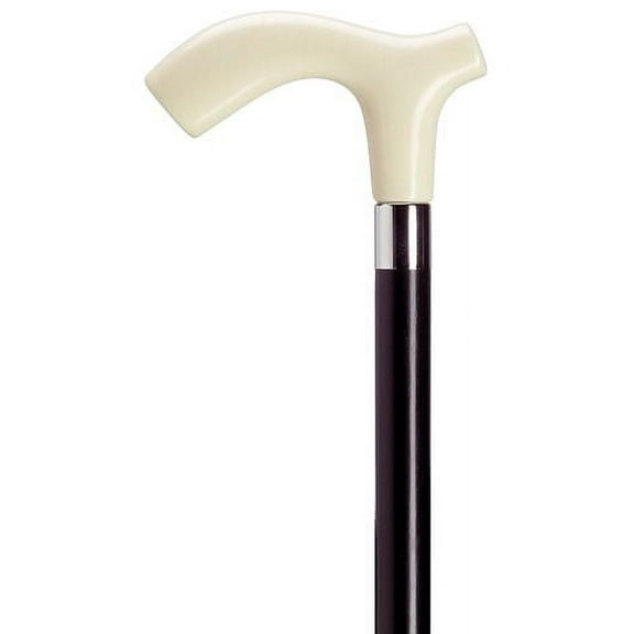 Walking Cane Men Derby Cane Black Shaft White Ivory Handle Ergonomic Cane