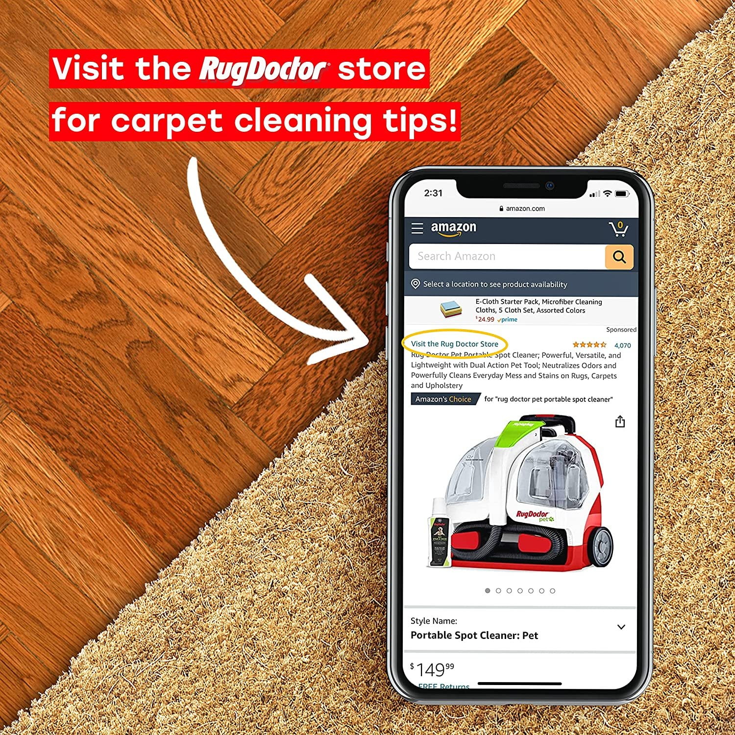 Buy Rug Doctor Pet Carpet Cleaner, 96 oz., ProEnzymatic Formula with