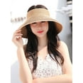 thumbnail image 5 of Asoul Women Floppy Sun Hat with Wide Brim—Foldable Roll-Up Straw Beach Hat UPF 50, 5 of 6
