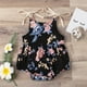 thumbnail image 2 of Body De Bebé Canastilla Onesies Para Niños Pequeños Verano Niñas Flores Correas Mono Sin Mangas Ropa Casual Negro Odeerbi LM103-4190, 2 of 9